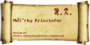 Márky Krisztofer névjegykártya