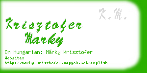 krisztofer marky business card